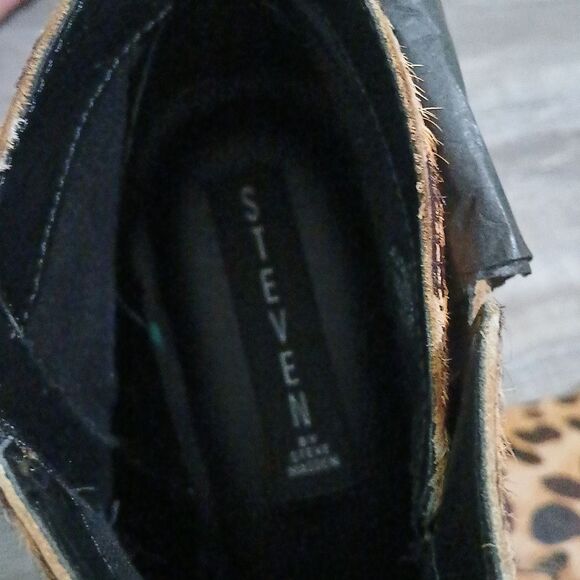 Steven‎ by Steve Madden Chavi-L Animal Leopard Print Calfhair Boots Sz 8 NEW - Picture 9 of 9
